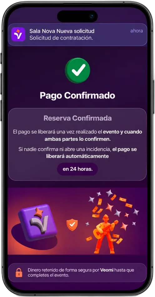 Pago confirmado en Veomi