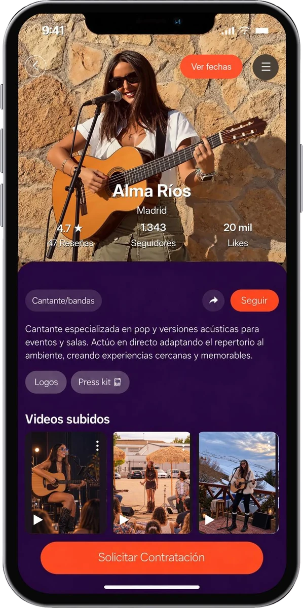 Perfil de talento en Veomi